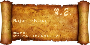 Major Edvina névjegykártya